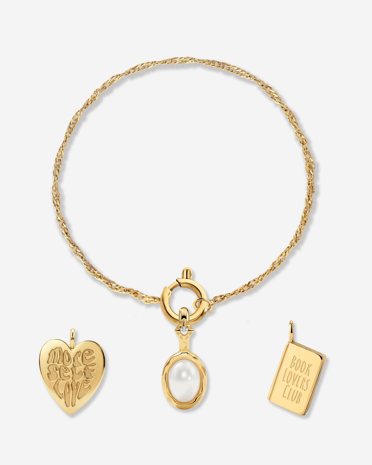 Singapore Chain Charm Bracelet Set