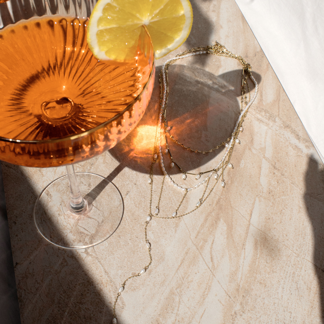 Lolas Love Pearl Power Necklace Roségold