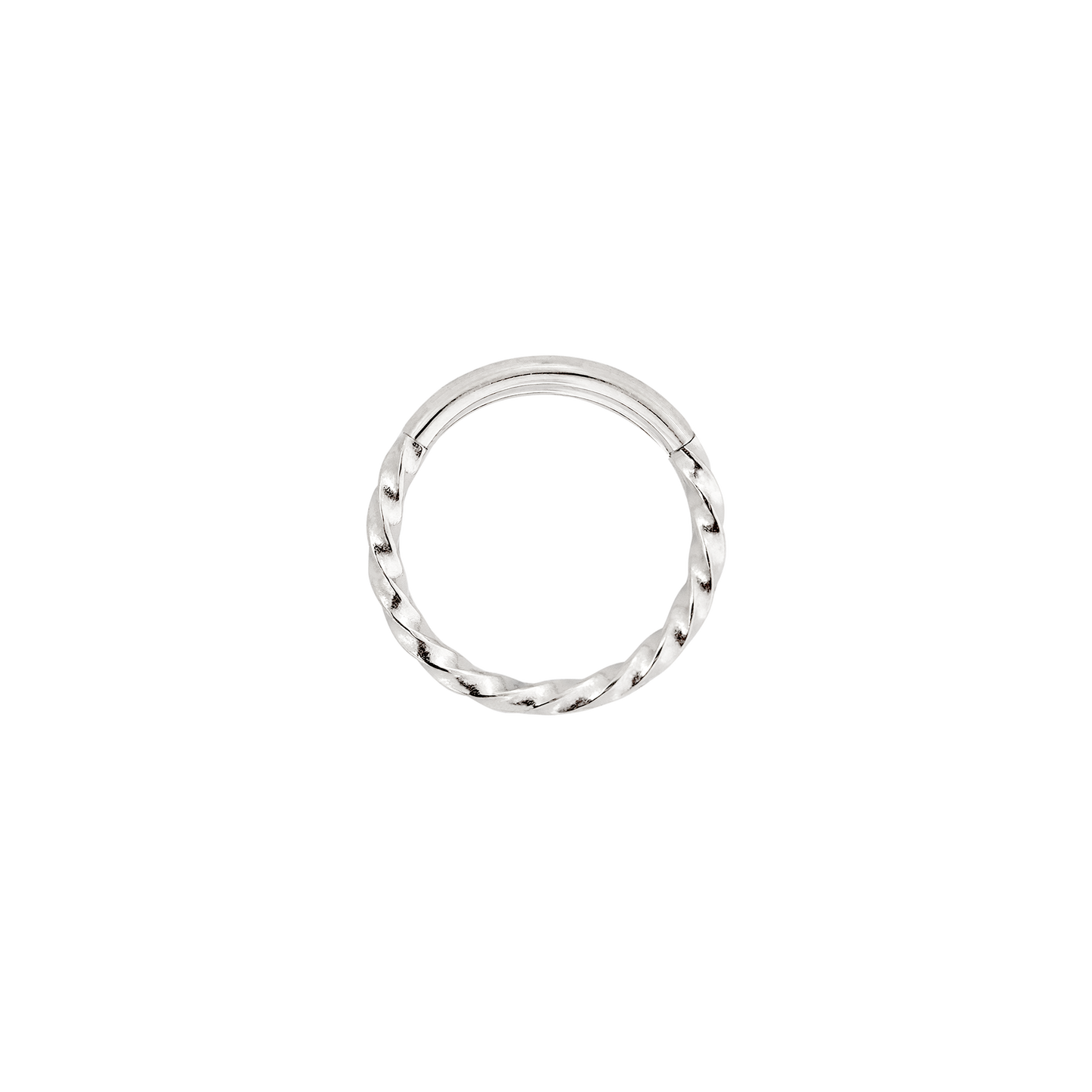 Twisted Click Piercing Ring Silber