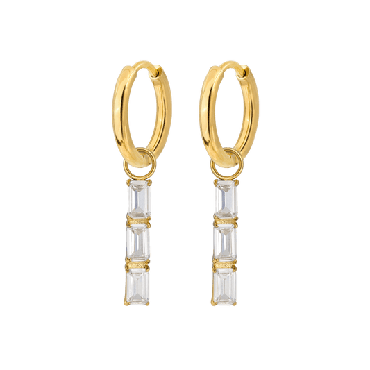 Baguette Bundle Hoop Set Small Gold