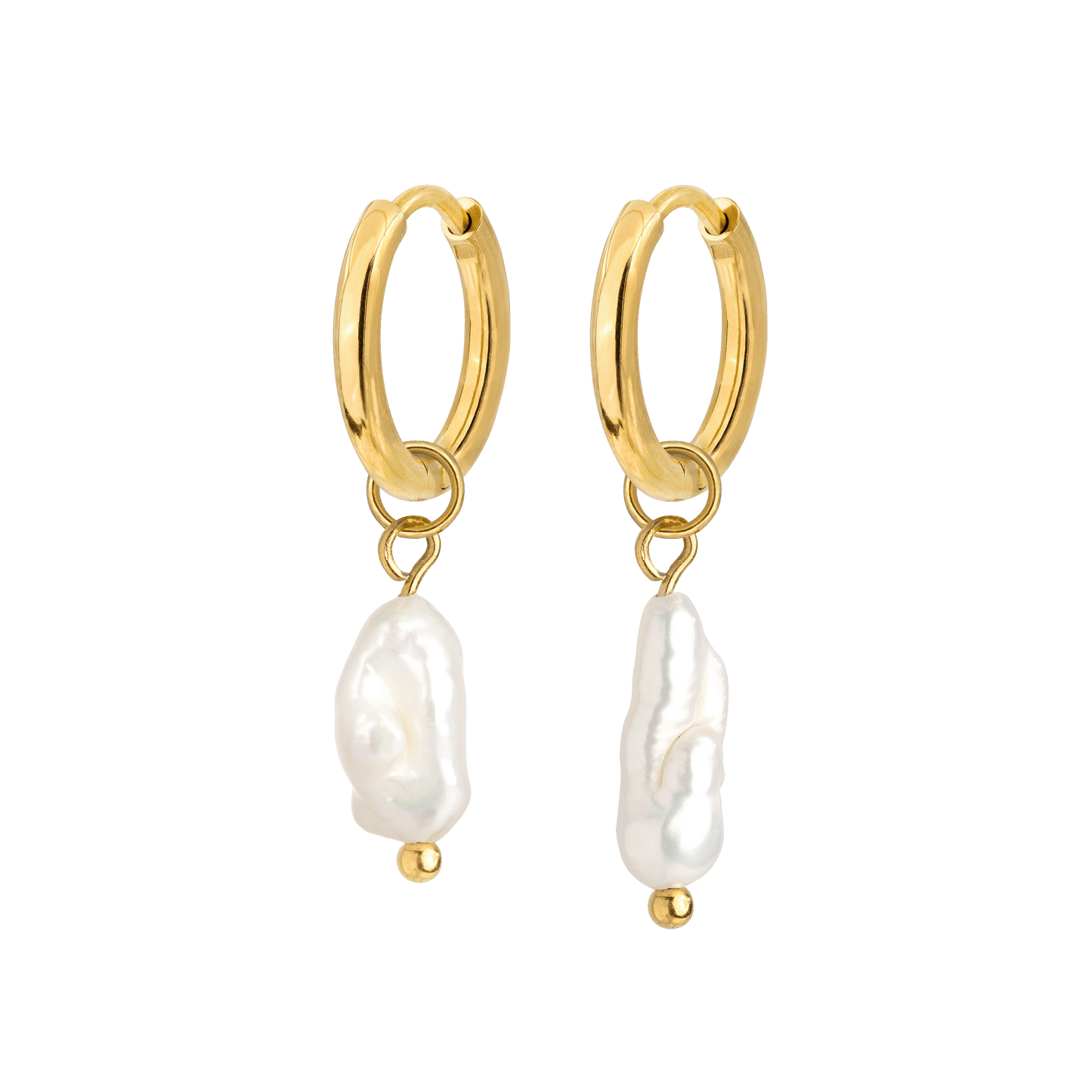 Lisas Power Pearl Hoop Set Gold