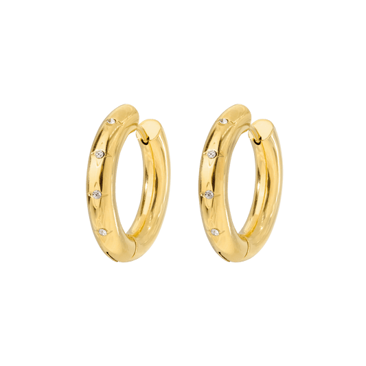 Cute Stargaze Hoops Medium Gold