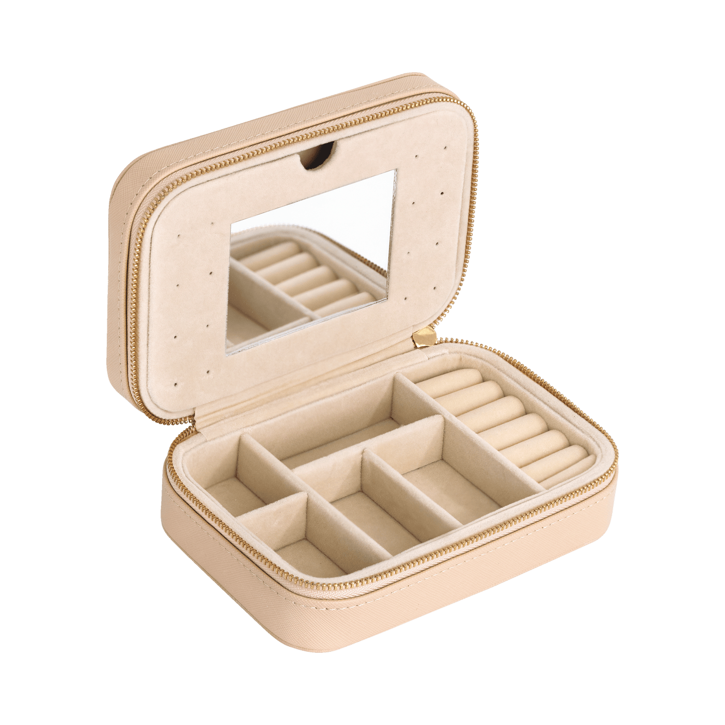 Nude Faux Leather Jewelry Organizer