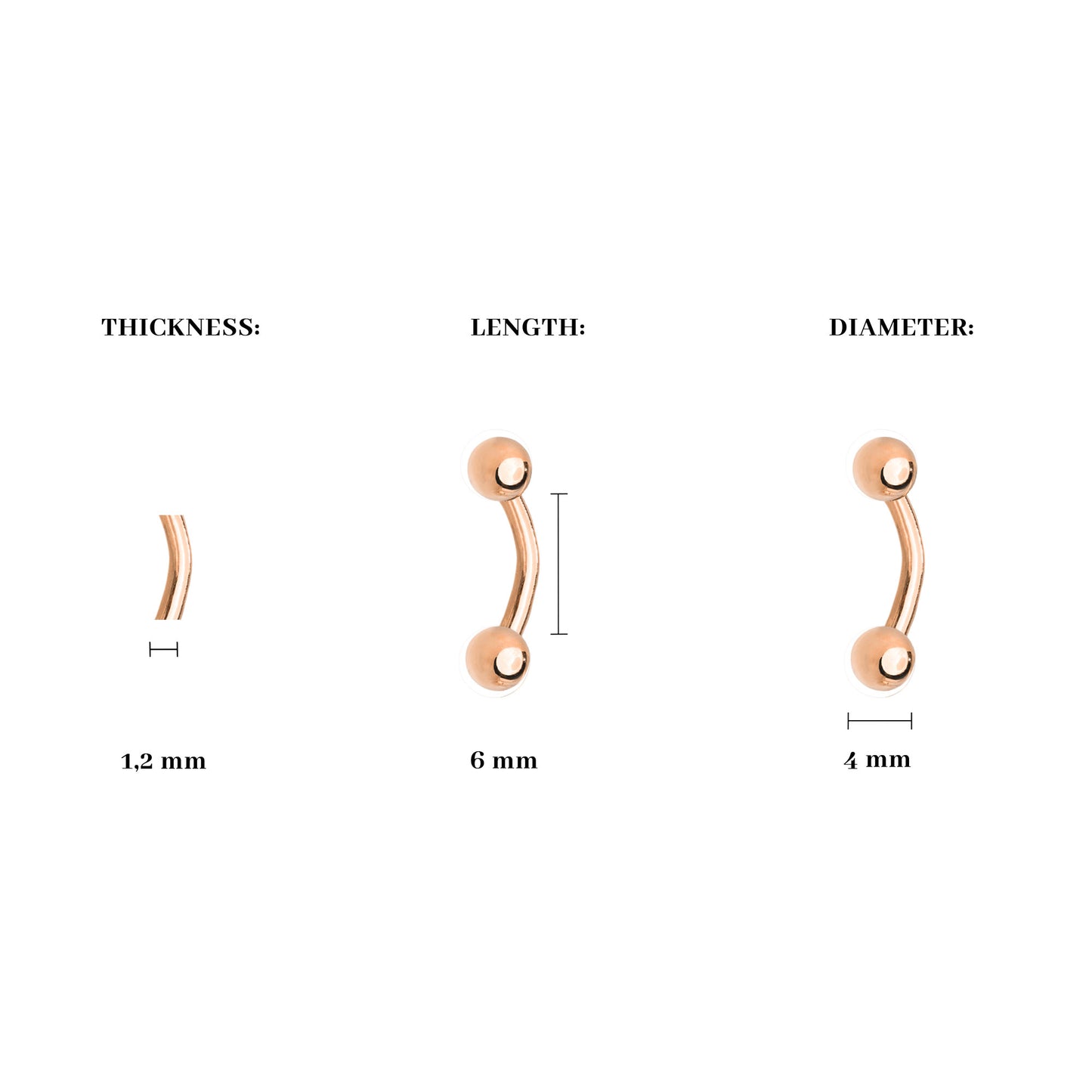 Basic Banana Ear Piercing Roségold