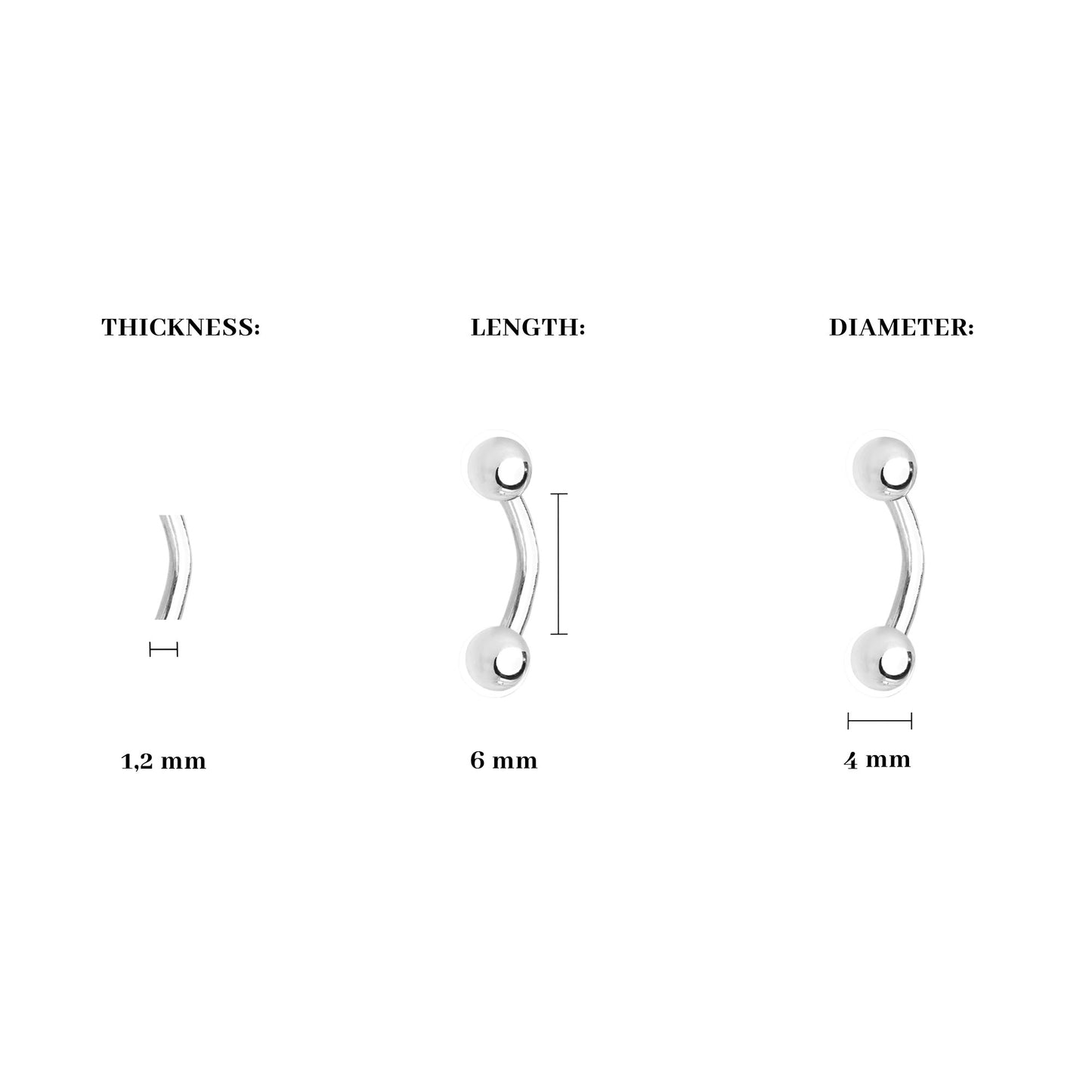 Basic Banana Ear Piercing Silber