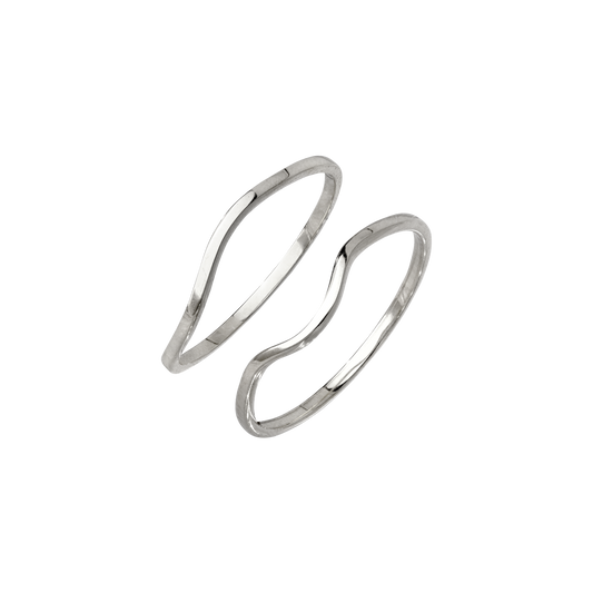 Skinny Dip Ring Duo Silber