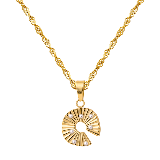 Sparkling Donut Necklace Gold