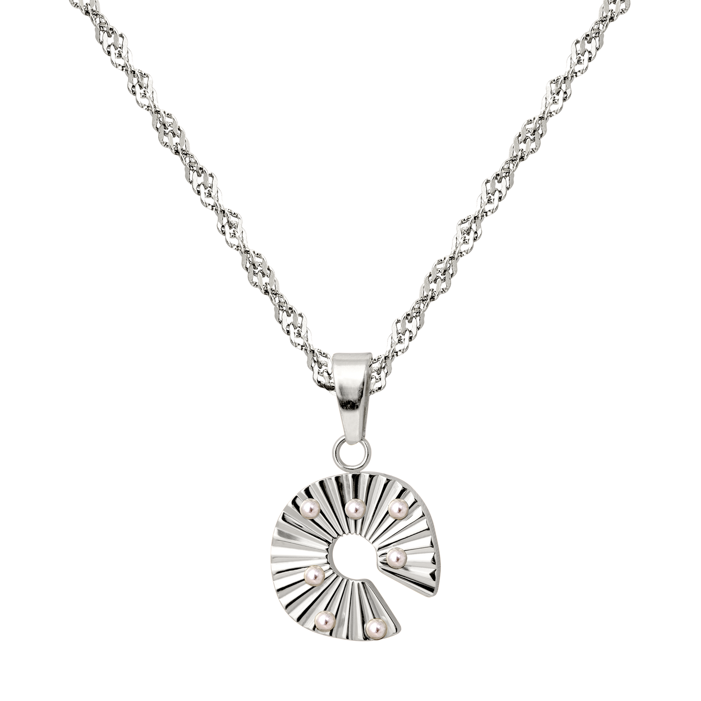 Sparkling Donut Necklace Silber