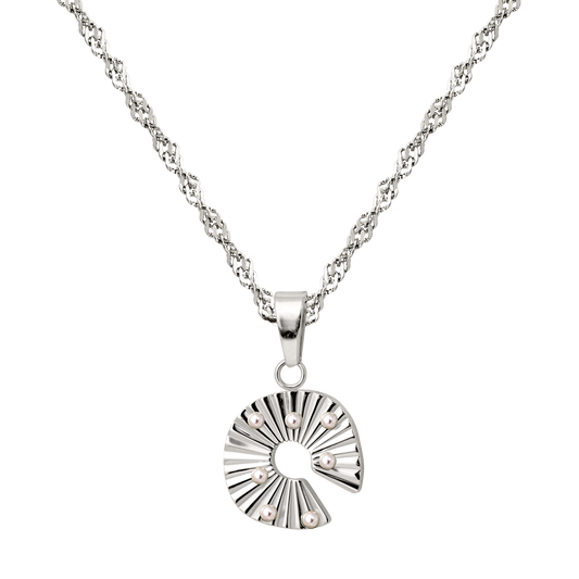 Sparkling Donut Necklace Silber