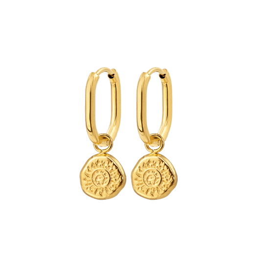 Sun Seeker Oval Hoop Set Baby Gold