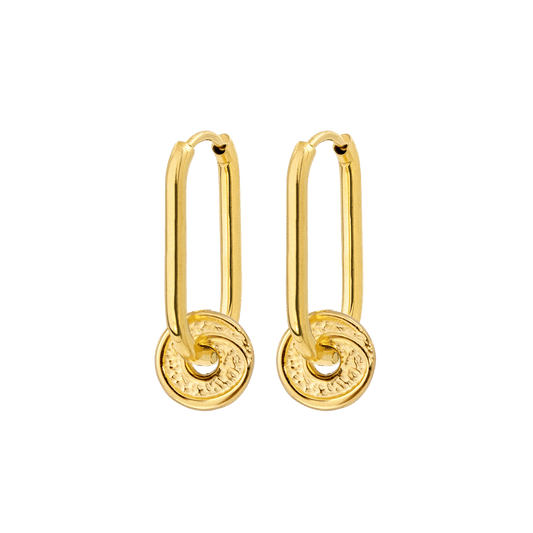 Swirl'n Oval Hoop Set Small Gold