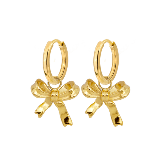 Pretty Ribbon Hoop Set Small Gold