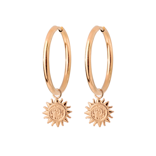 Sunny Swirl Hoop Set Large Roségold