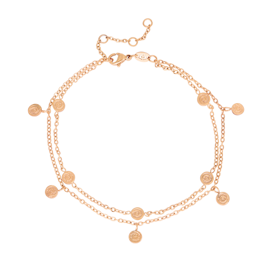 Swirl'n Double Anklet Roségold