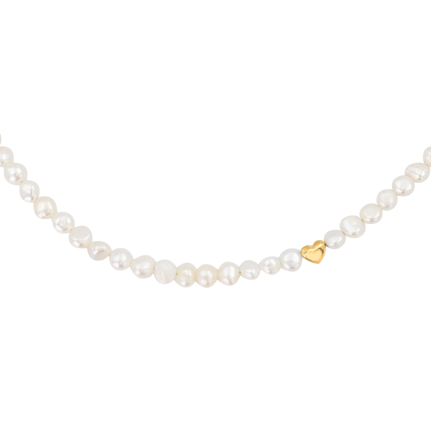 Retro Love Pearl Necklace Gold