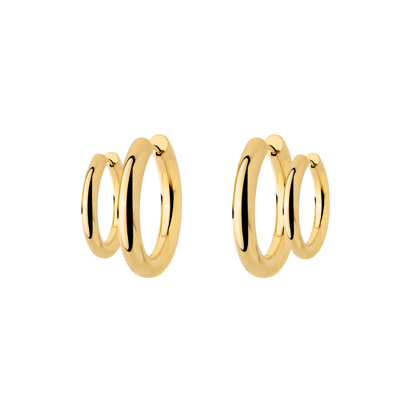 Chunky Lover Hoop Bundle Small Gold