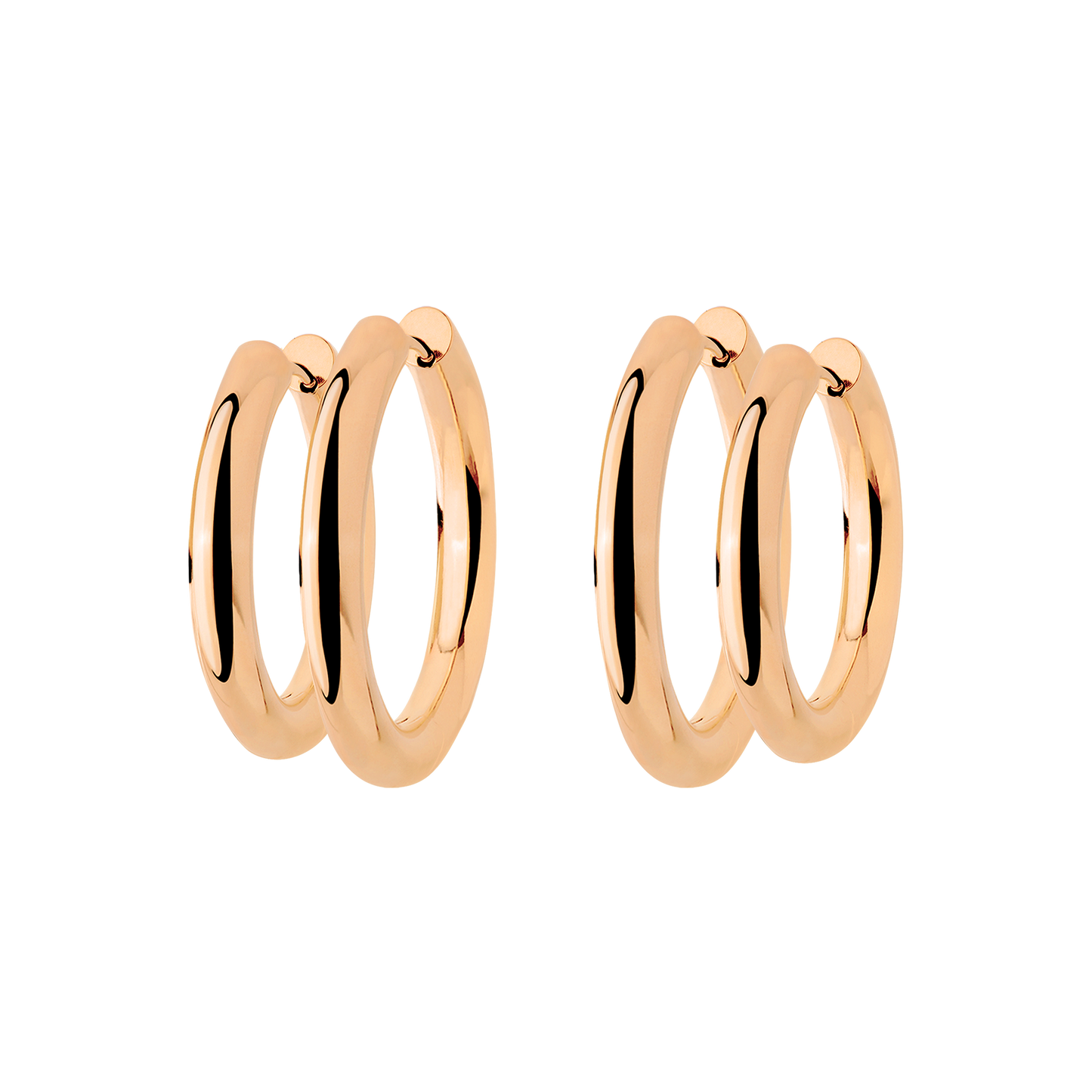 Chunky Lover Hoop Bundle Medium Roségold