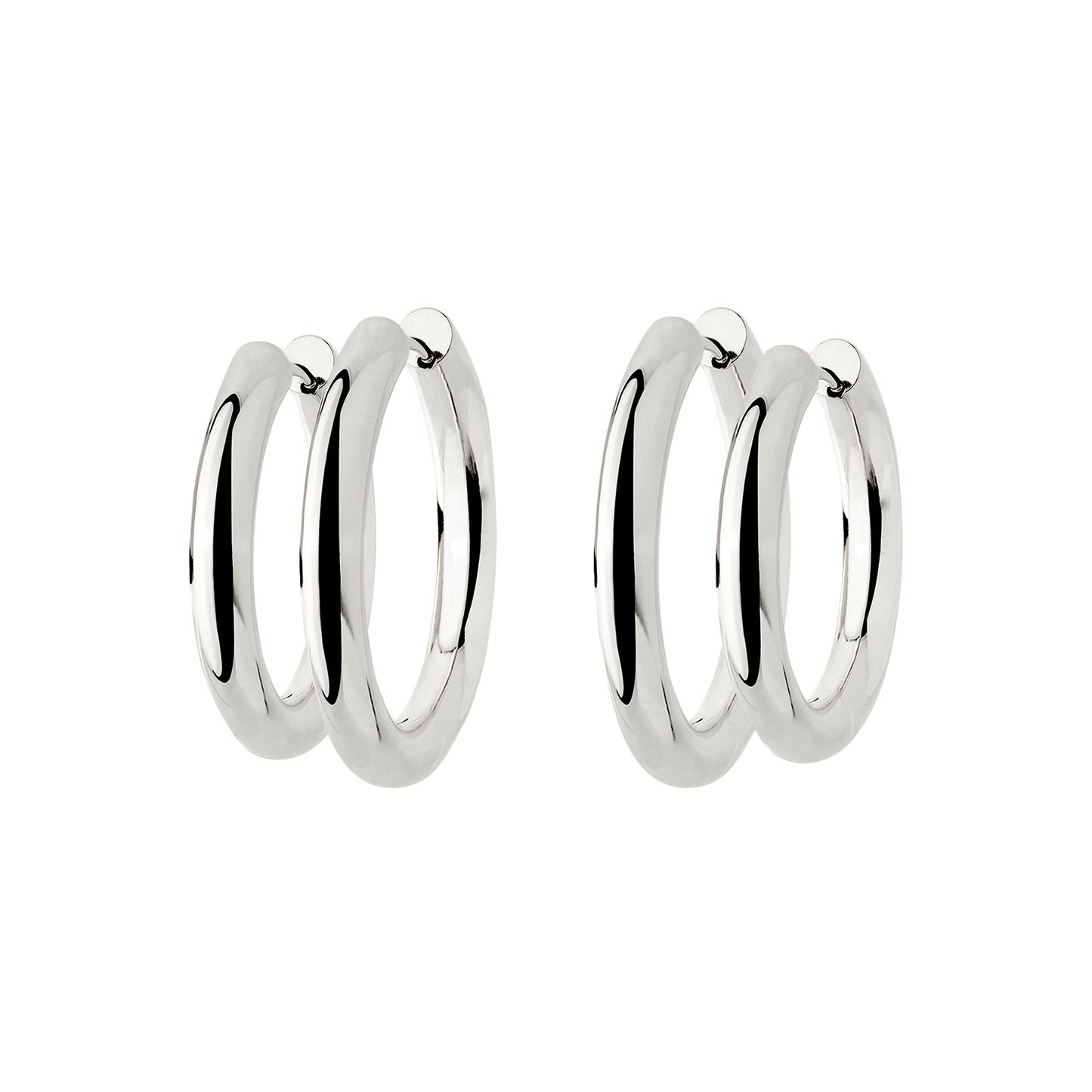 Chunky Lover Hoop Bundle Medium Silber
