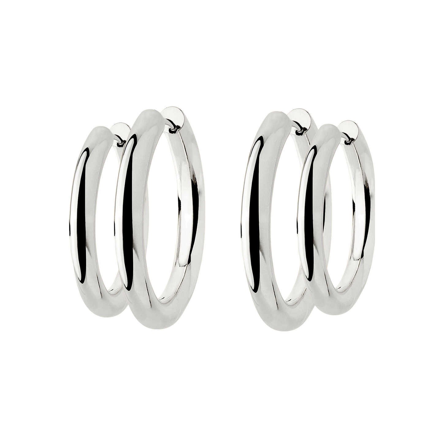 Chunky Lover Hoop Bundle Large Silber