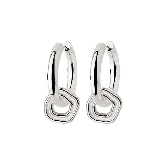 Chunky Coastal Charm Hoop Set Medium Silber