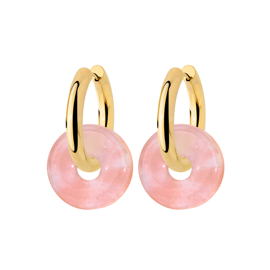 Chunky Peachy Donut Hoop Set Medium Gold