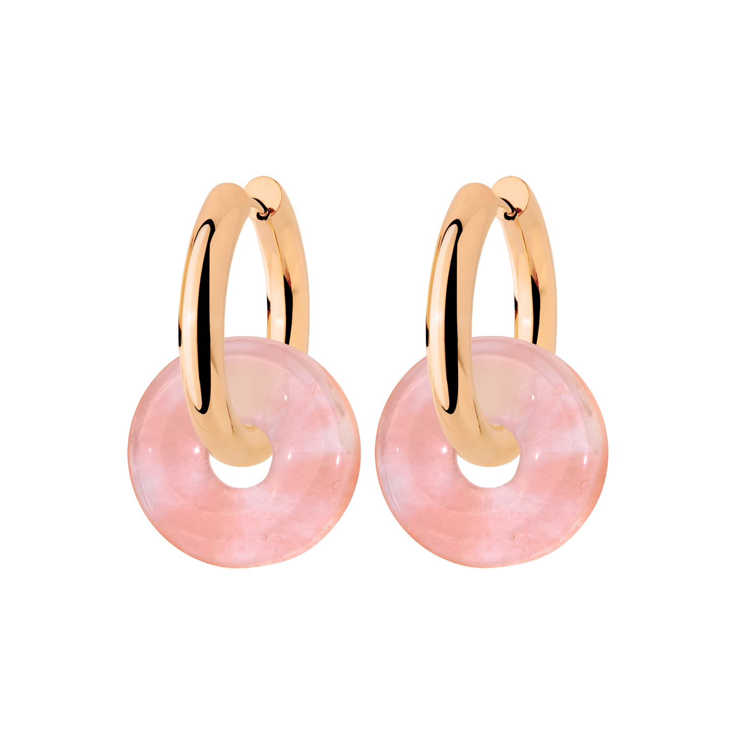 Chunky Peachy Donut Hoop Set Medium Roségold