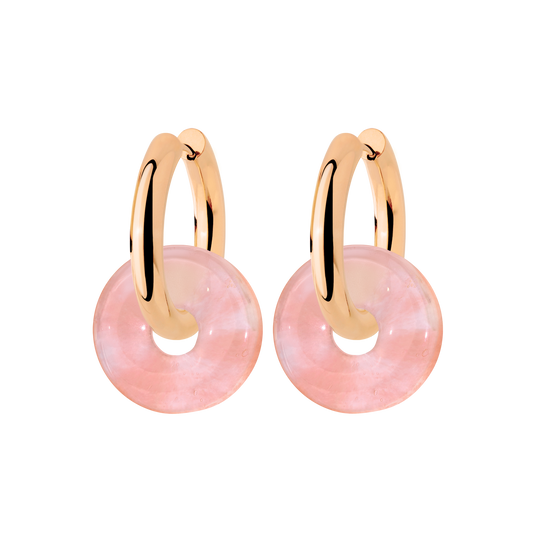 Chunky Peachy Donut Hoop Set Medium Roségold