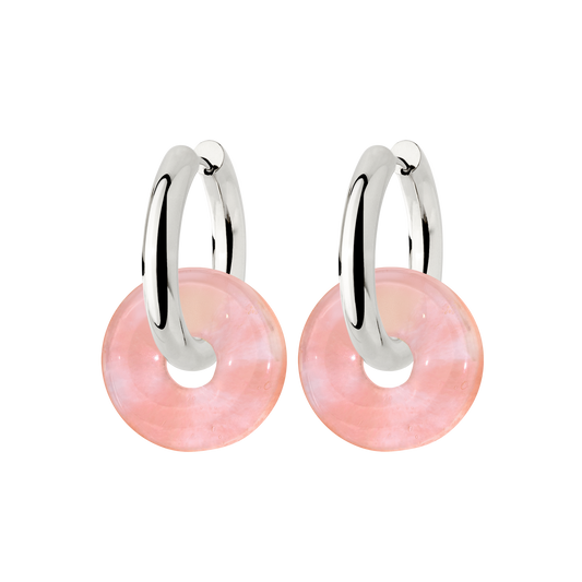 Chunky Peachy Donut Hoop Set Medium Silber