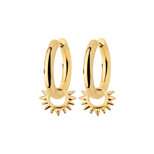 Chunky Sun Lover Hoop Set Medium Gold