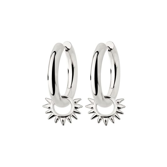 Chunky Sun Lover Hoop Set Medium Silber