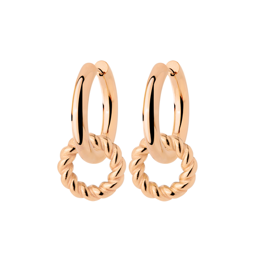 Chunky Twisted Donut Hoop Set Medium Roségold