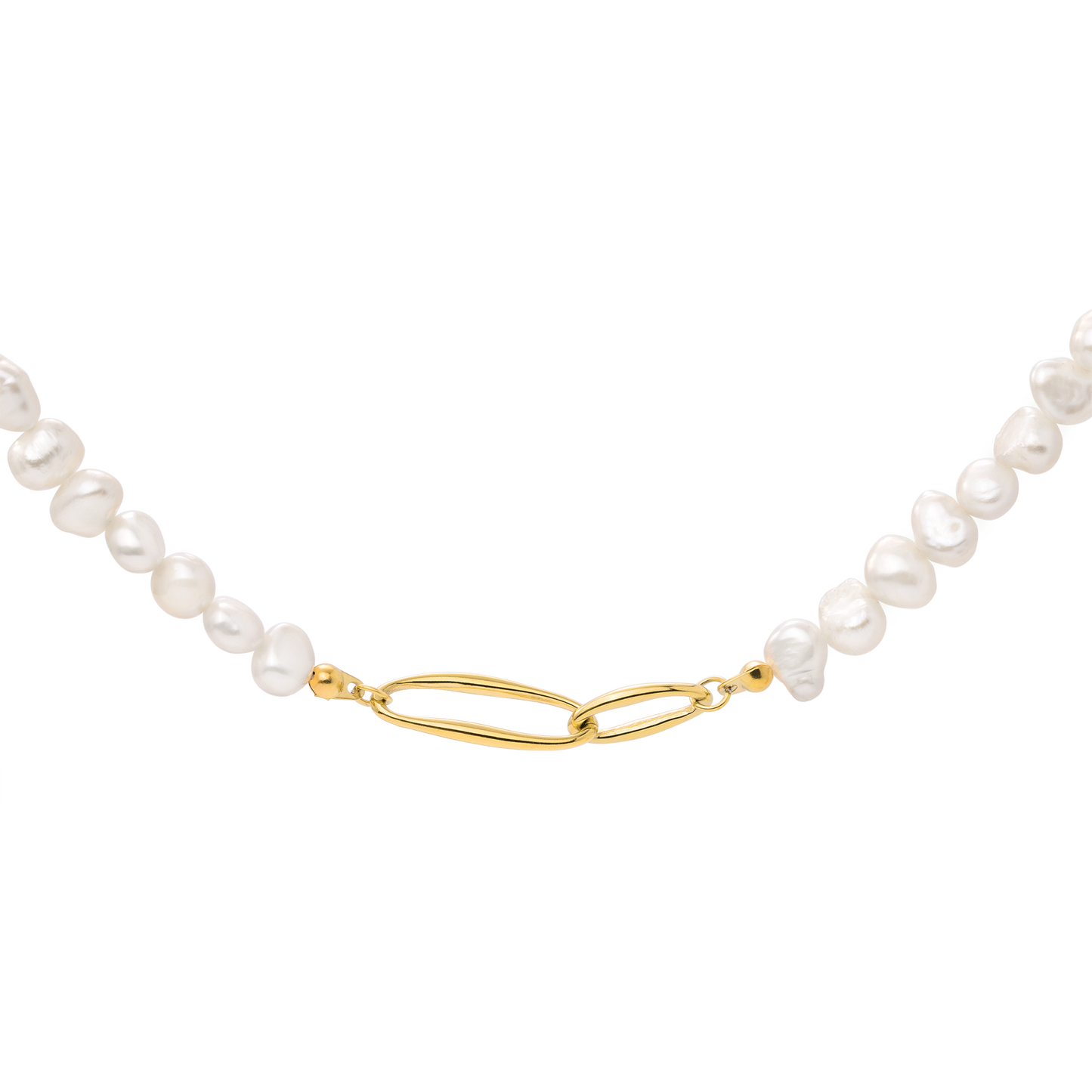 Fluidity Pearl Necklace Gold