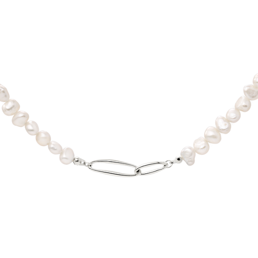 Fluidity Pearl Necklace Silber