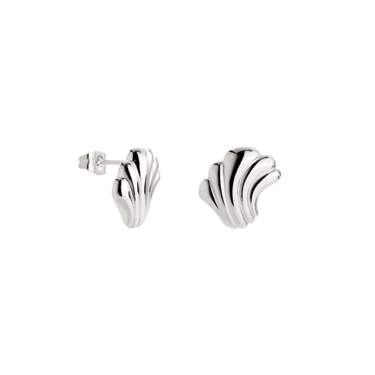 Simple Wave Studs Silber