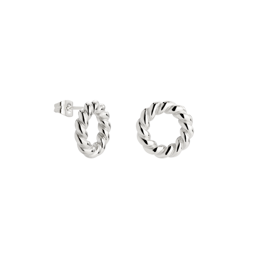 Twisted Donut Studs Silber