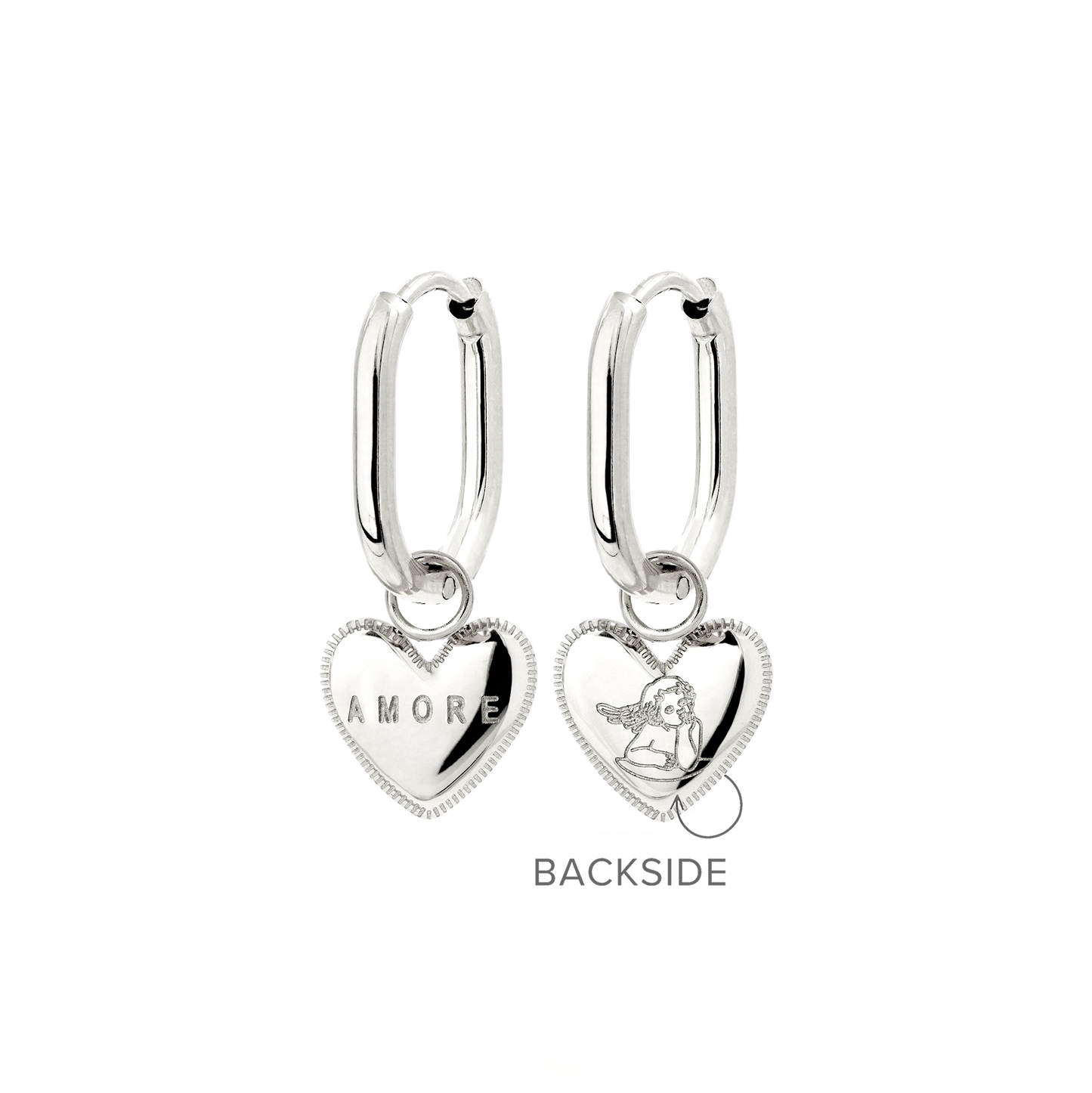 Amore Mio Oval Hoop Set Baby Silber