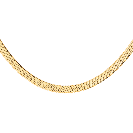 Bold Herringbone Necklace Gold