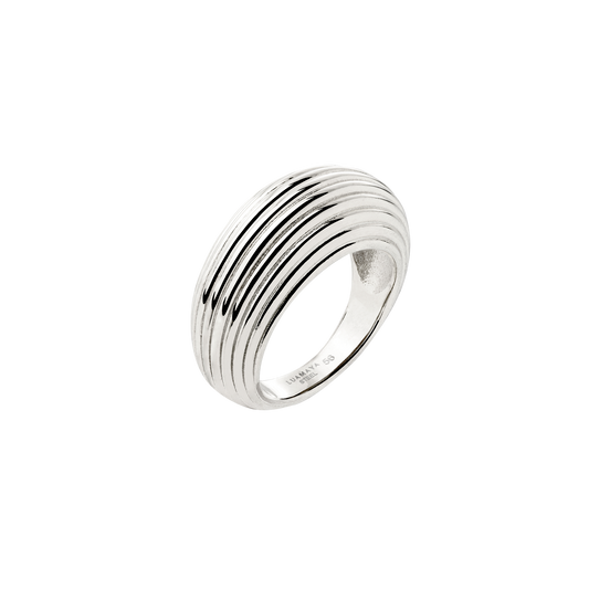 Chunky Stripes Ring Silber