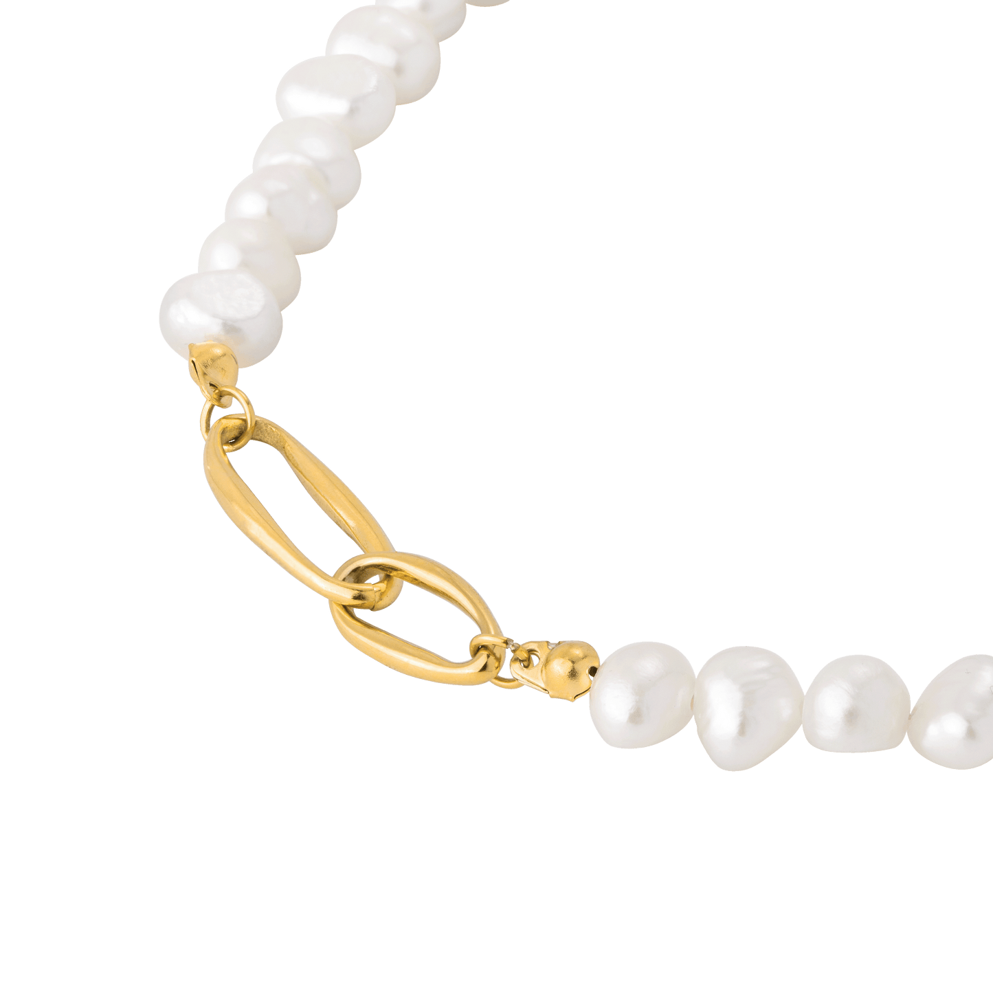 Fluidity Pearl Necklace Gold