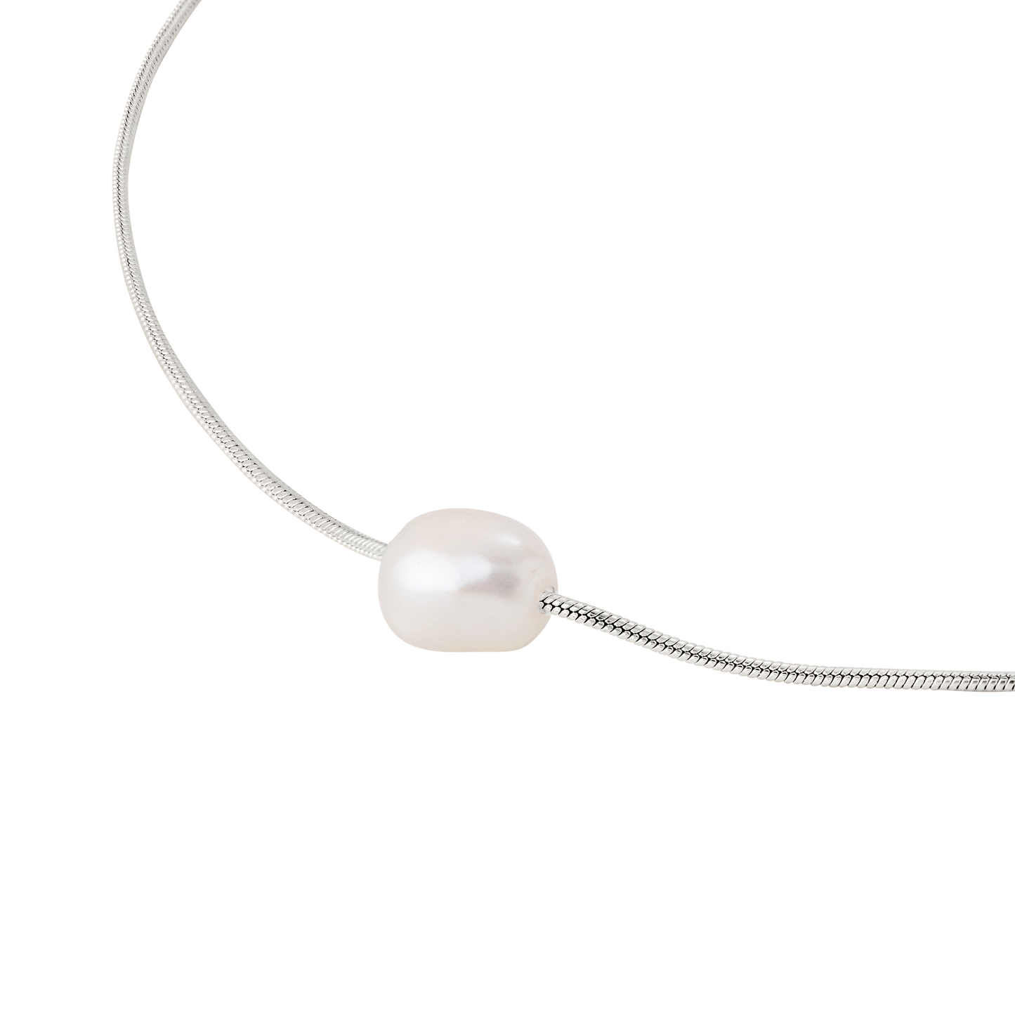Minimalist Pearl Necklace Silber