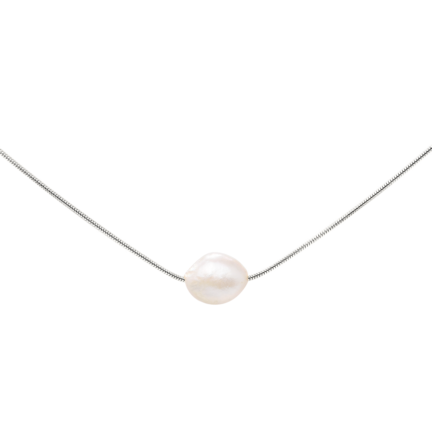 Minimalist Pearl Necklace Silber