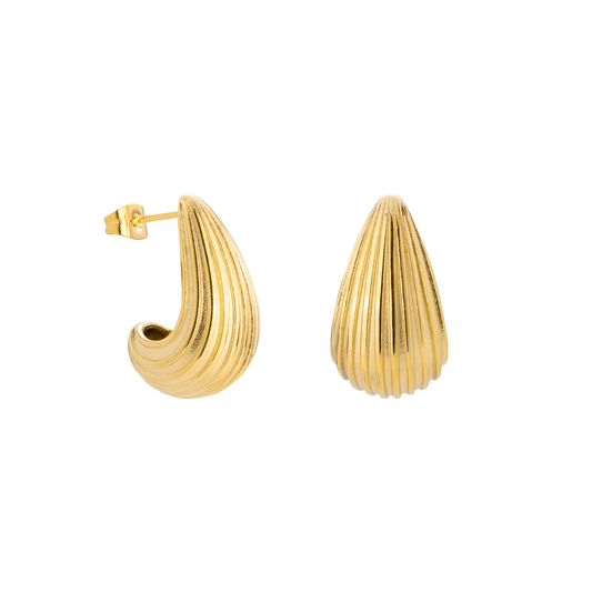 Textured Droplet Studs Small Gold