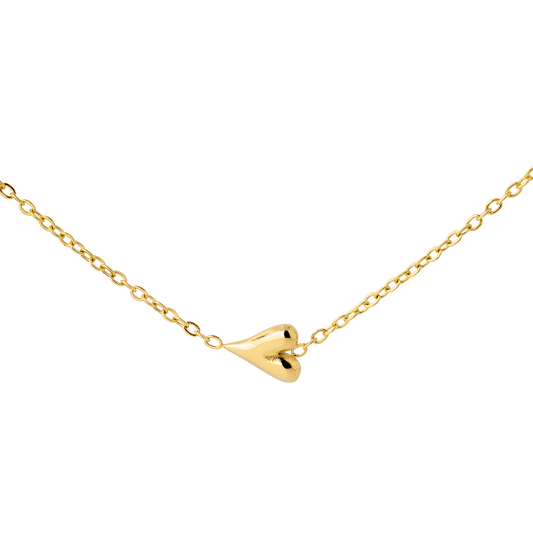 Flowy Heart Necklace Gold