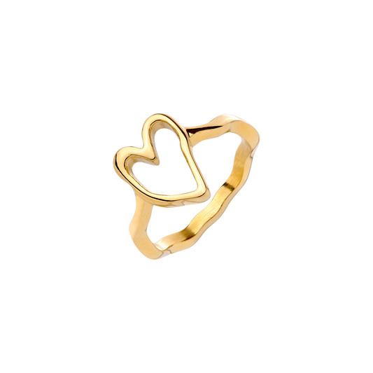 Flowy Heart Ring Gold