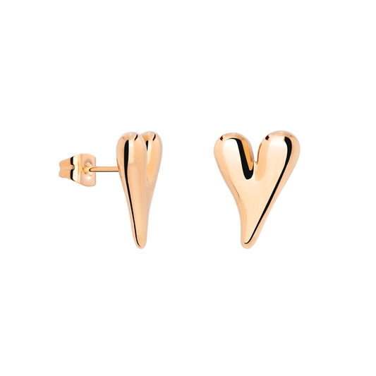 Flowy Heart Studs Small Roségold