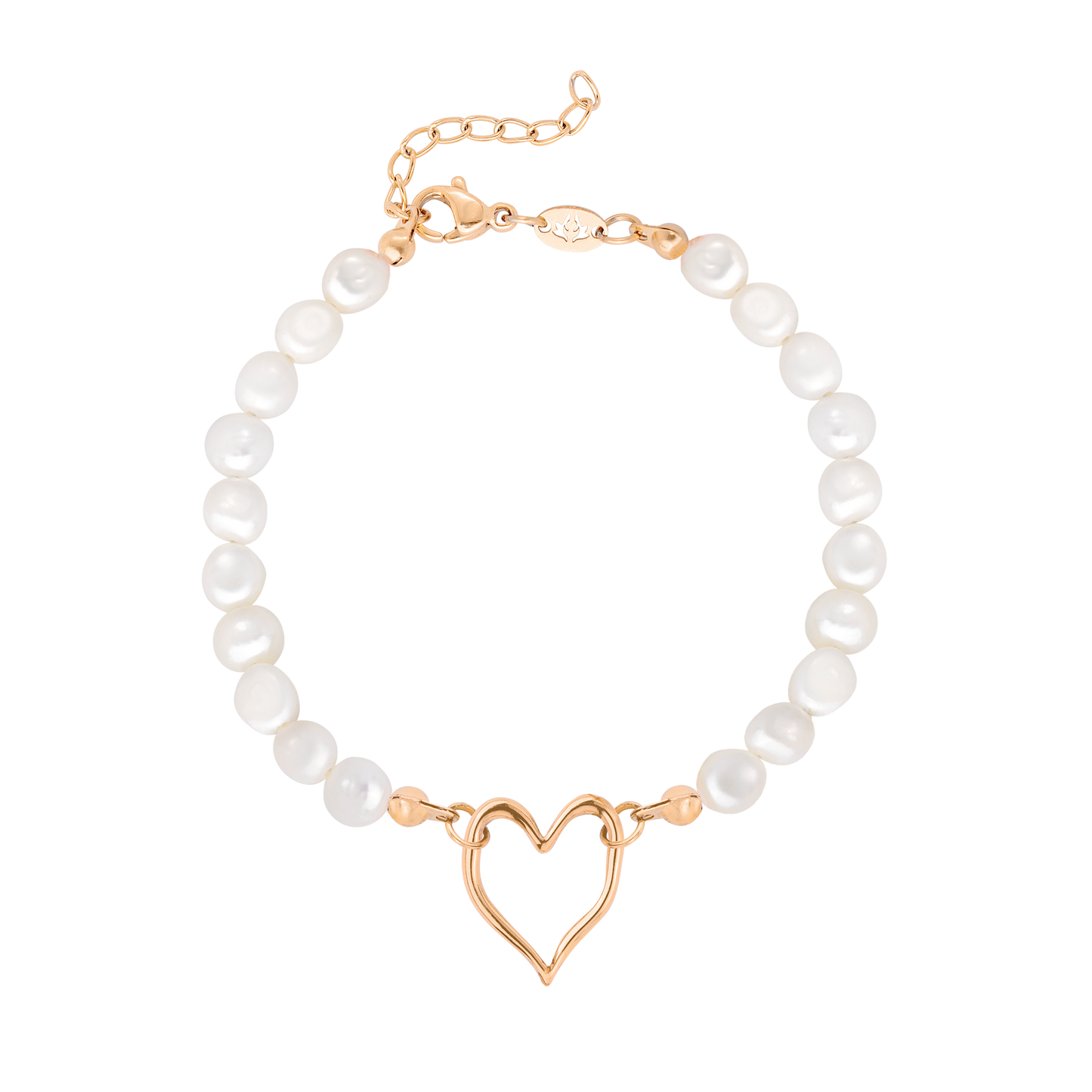 Melting Heart Pearl Bracelet Roségold