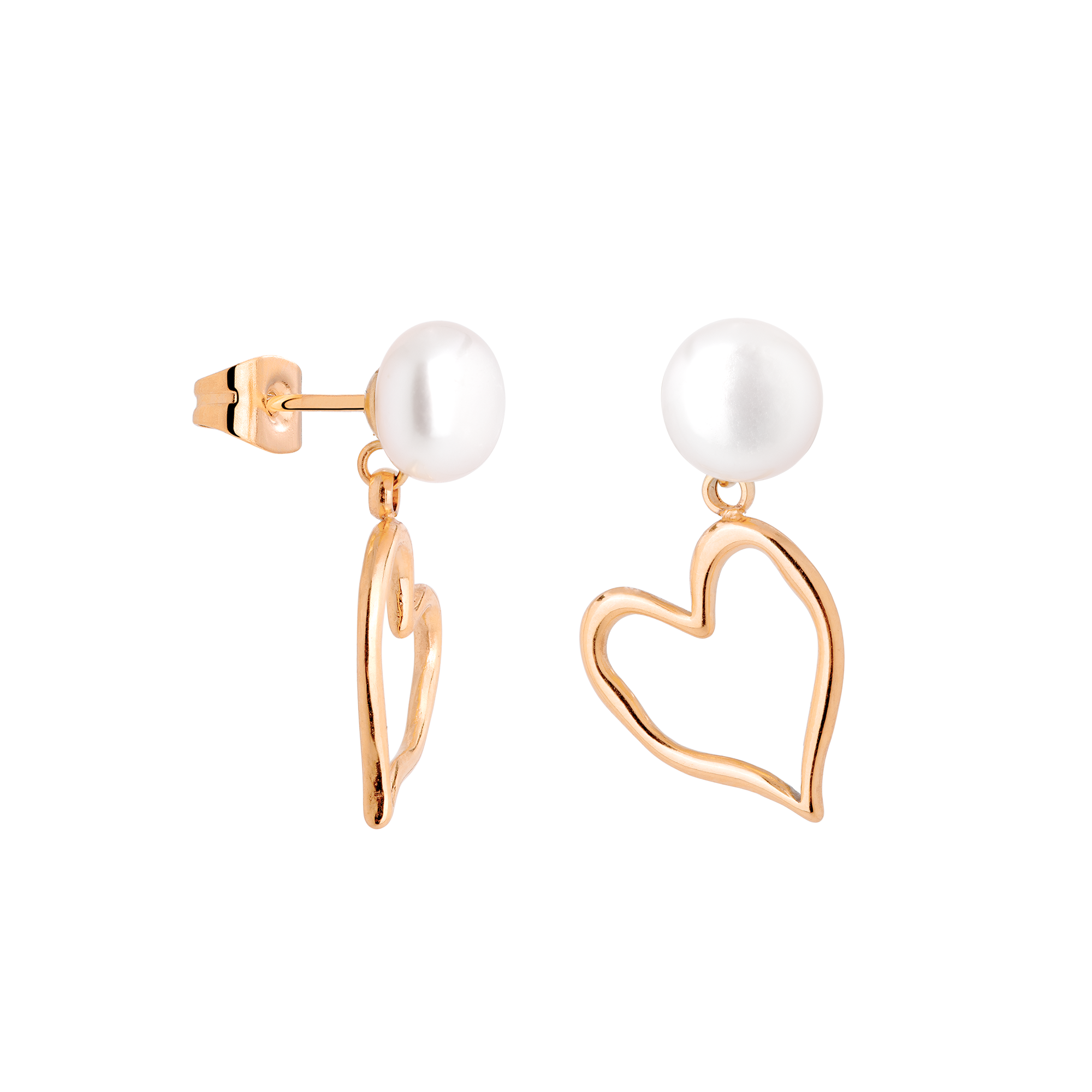 Melting Heart Pearl Studs Roségold – Luamaya Melting Heart Pearl Studs Roségold – Luamaya