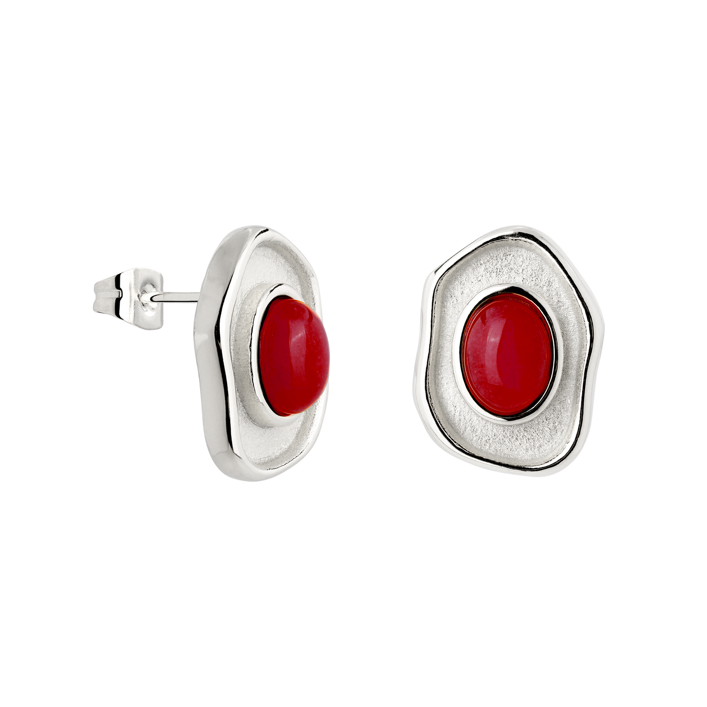 Scarlet Treasure Studs Silber