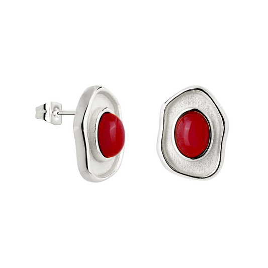 Scarlet Treasure Studs Silber