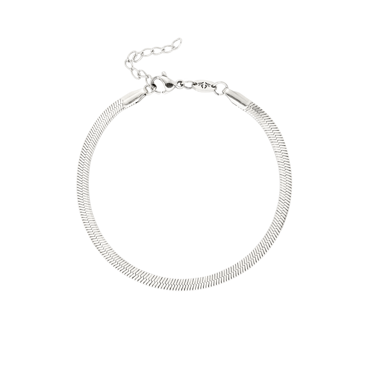 Slim Herringbone Bracelet Silber